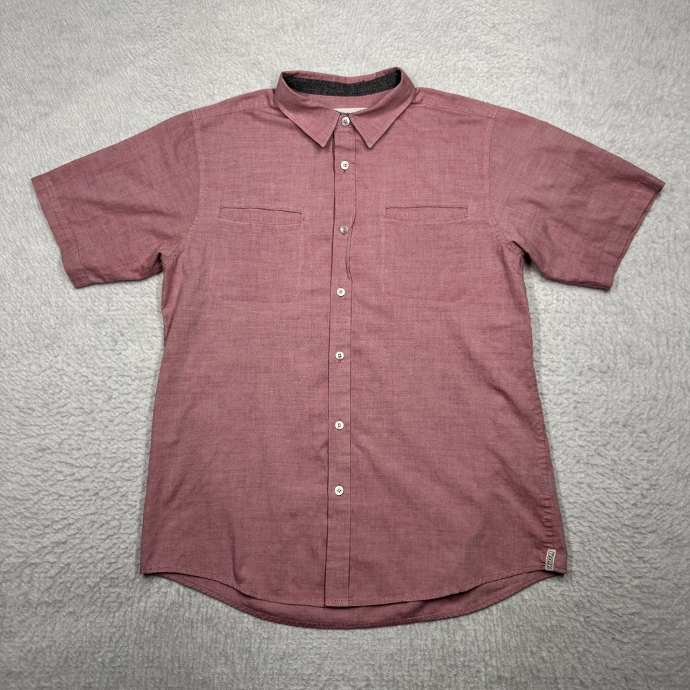 Ezekiel Short Sleeve Button-Up Shirt Pink Skate Men's Size Large